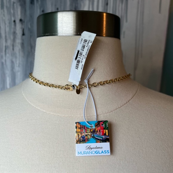 Murano glass hearts necklace in multicolor made in Italy - Picture 3 of 4